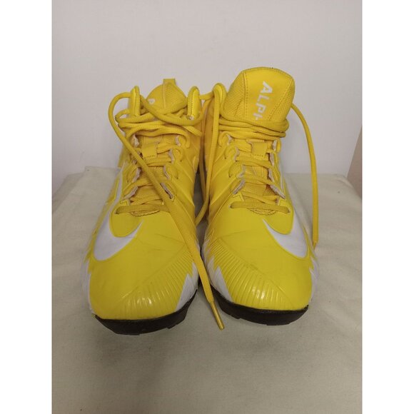 Nike Alpha Menace Pro Mid Cleats Sz 9.5 Yellow/White - Picture 1 of 6